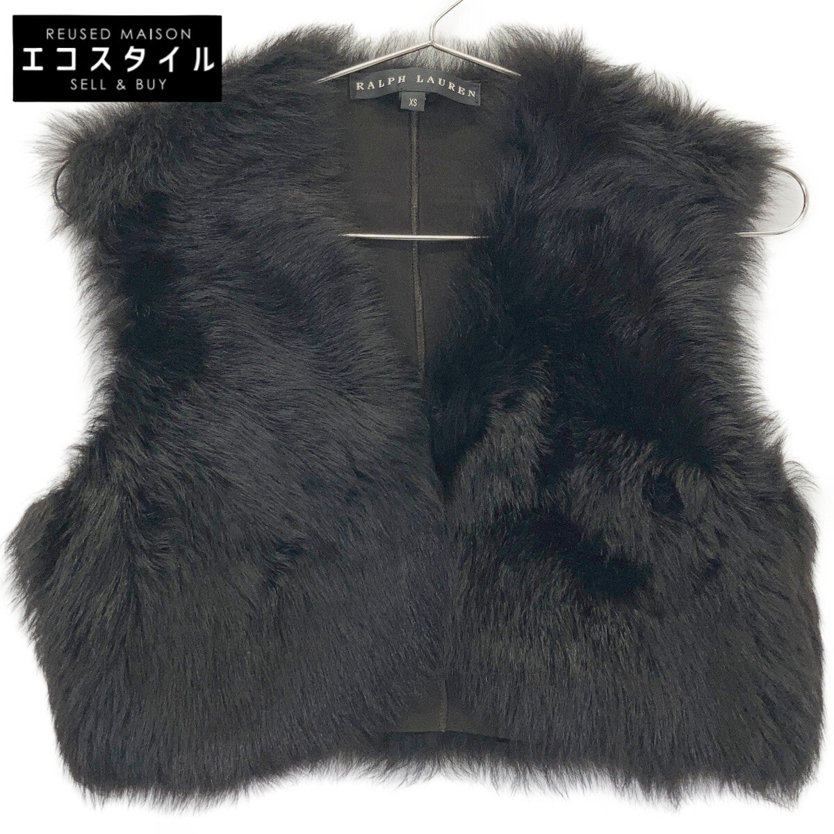 Brown Shearling Mouton Lamb Leather Fur Vest Vest XS Ladies
