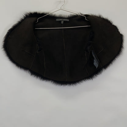 RALPHLAUREN Ralph Lauren brown shearling mouton lamb leather fur vest vest