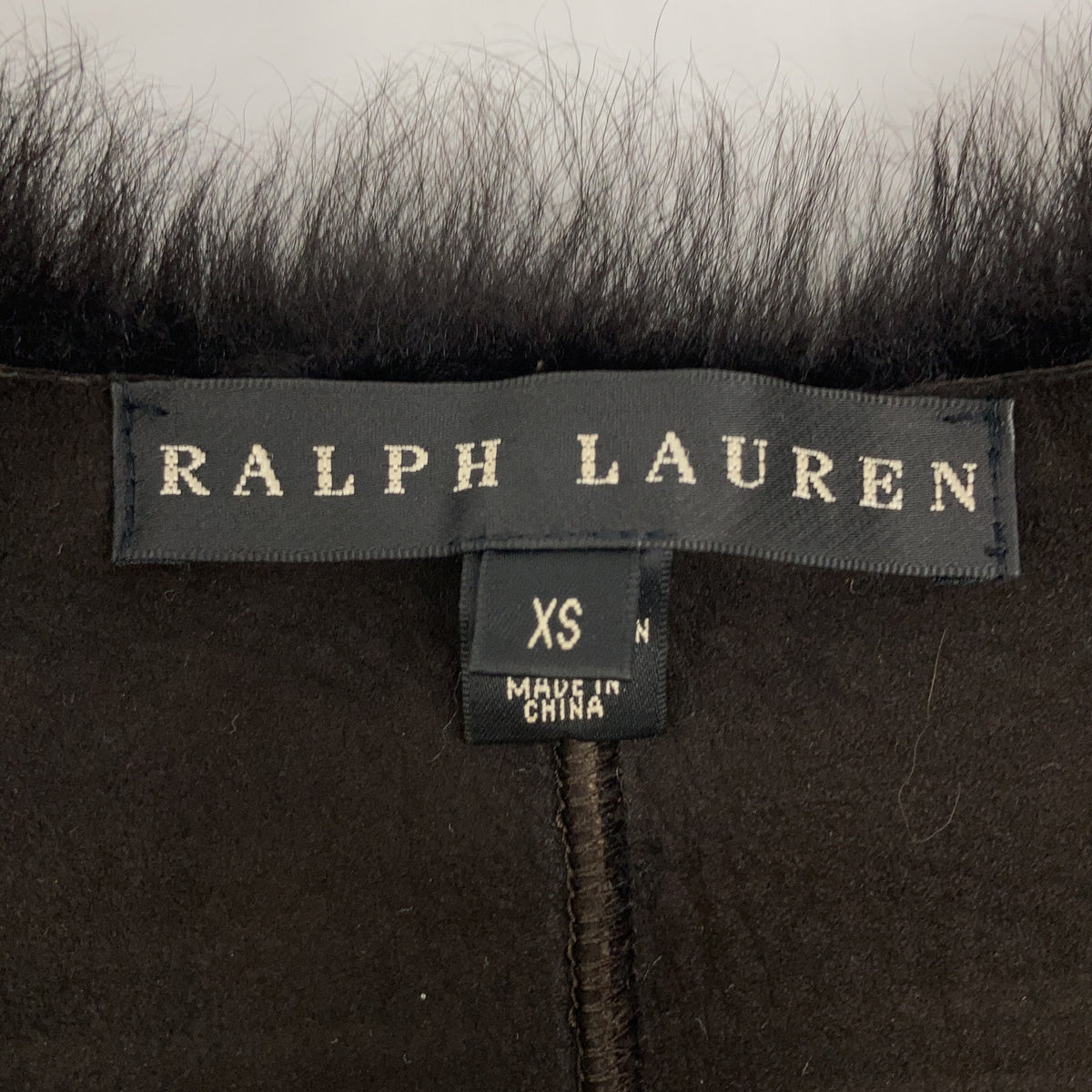 RALPHLAUREN Ralph Lauren brown shearling mouton lamb leather fur vest vest