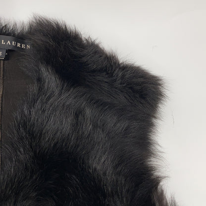 RALPHLAUREN Ralph Lauren brown shearling mouton lamb leather fur vest vest