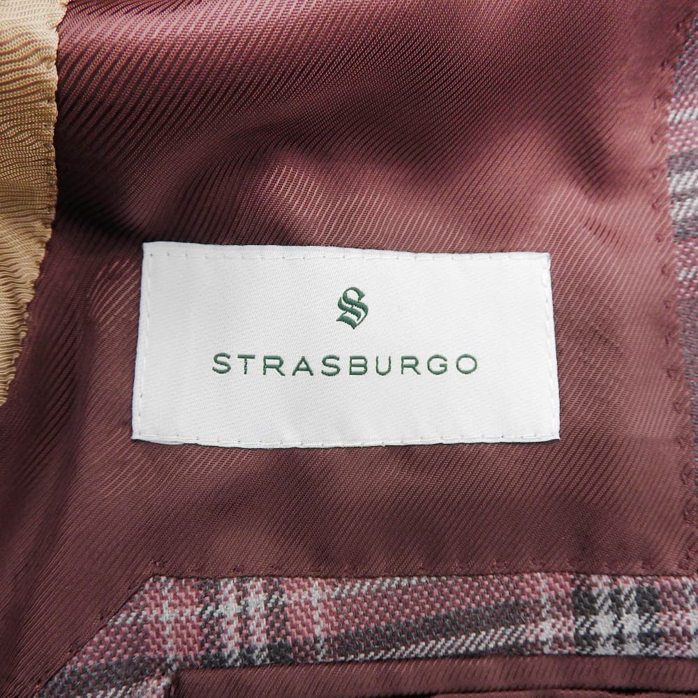 Excellent condition HOLLAND & SHERRY Tartan Check 6B Double-Breasted Jacket Women's Purple Size 40 Jacket Size 40 Women's