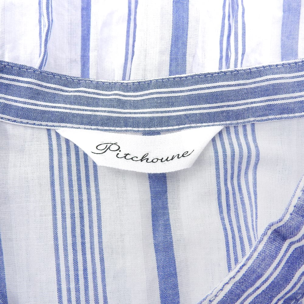 Excellent condition Cotton Shirring Stripe Tunic Top Women's White x Blue D175AFAS704 Tops - Women's