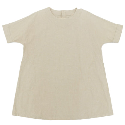 Gungendo Nene Cotton Linen Stripe Henley Neck Dress Women's Beige 17630101 Dress