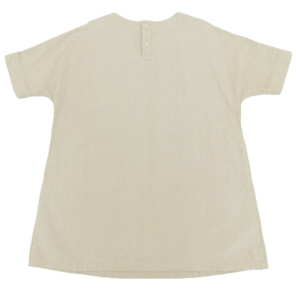 Gungendo Nene Cotton Linen Stripe Henley Neck Dress Women's Beige 17630101 Dress