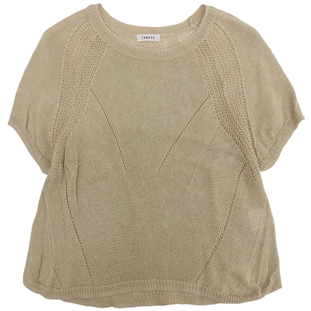 Excellent condition linen summer knit top women's beige D1751KSW003 Tops - Women's