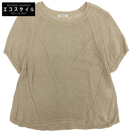 美品 リネン サマーニット トップス レディース ベージュ D1751KSW003 トップス ― レディース