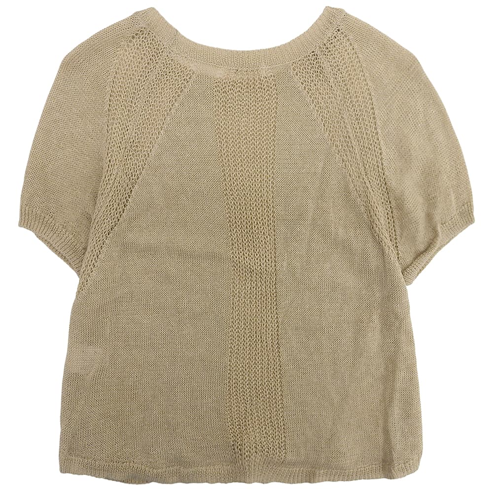 Excellent condition linen summer knit top women's beige D1751KSW003 Tops - Women's