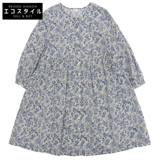 Pitchoune ピッチュン 美品 更紗プリント コットン シャツワンピース レディース ブルー系 25SS D175AFA704 ワンピース