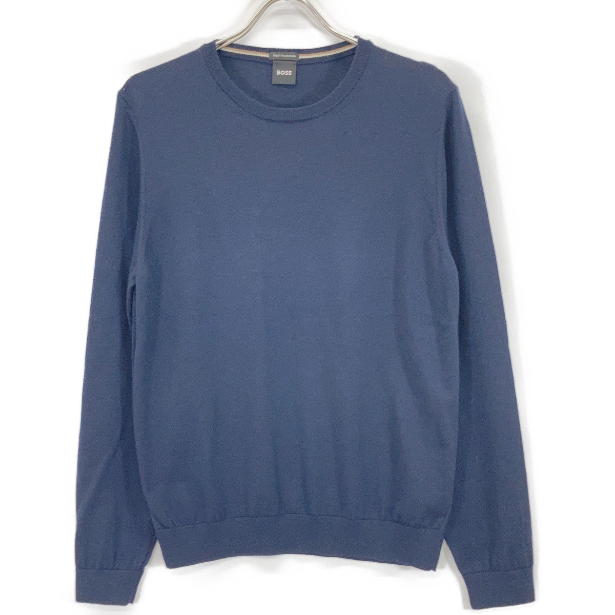 10241501 Navy Crew Neck Long Sleeve Knit Top S Men's