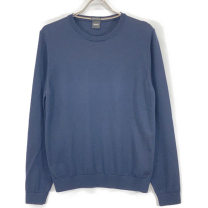 10241501 Navy Crew Neck Long Sleeve Knit Top S Men's