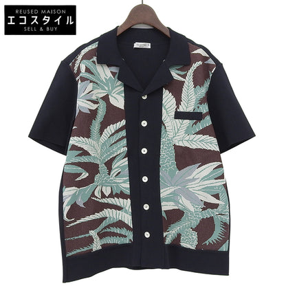 VALENTINO 华伦天奴 准新品 人造丝开领针织衫 上衣 男士 海军蓝 绿色 棕色 S MV3KP02T45W 上衣