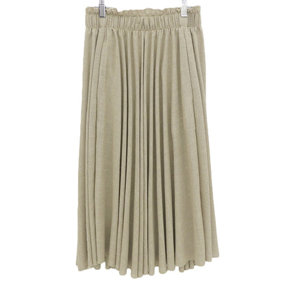 GALERIE VIE Beautiful Linen Texture Pleated Maxi Skirt Women's Beige 34 Skirt