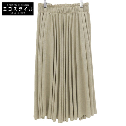 GALERIE VIE Beautiful Linen Texture Pleated Maxi Skirt Women's Beige 34 Skirt