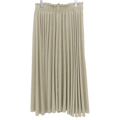 GALERIE VIE Beautiful Linen Texture Pleated Maxi Skirt Women's Beige 34 Skirt