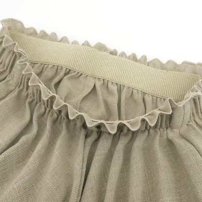 GALERIE VIE Beautiful Linen Texture Pleated Maxi Skirt Women's Beige 34 Skirt
