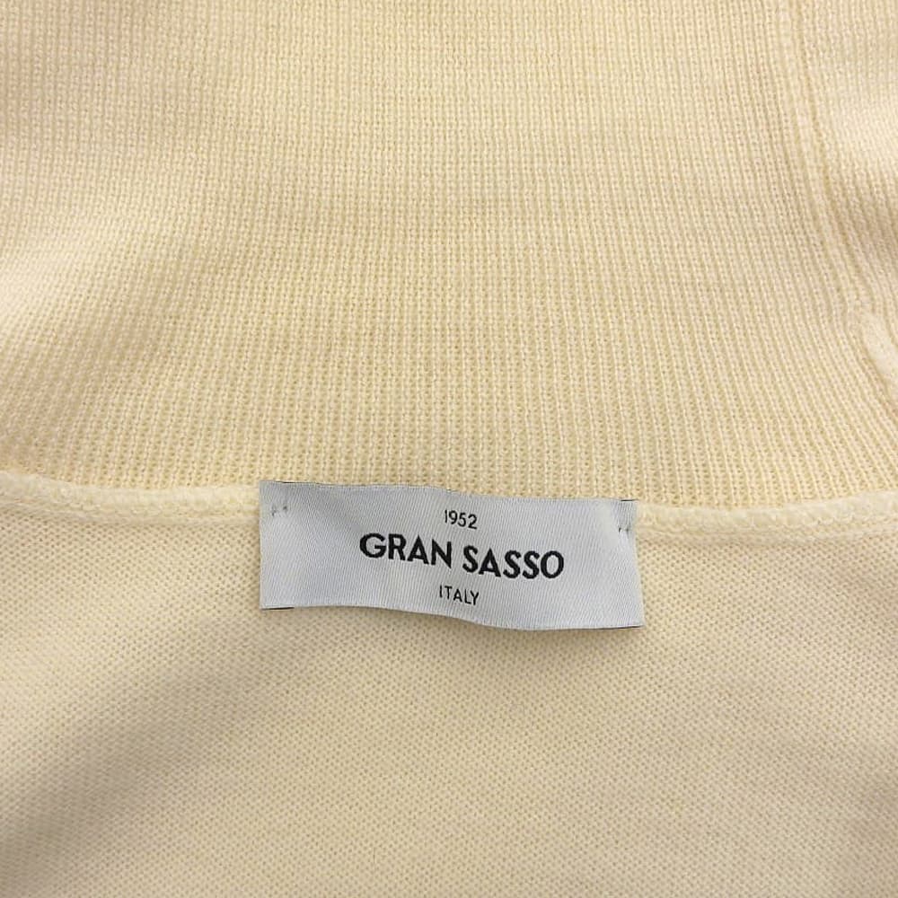 Excellent Condition 12-Gauge Wool Solid Turtleneck Knit Top Men's Ivory 48