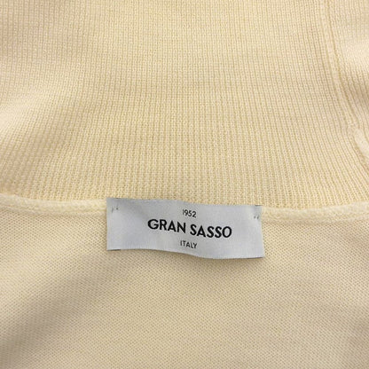 Excellent Condition 12-Gauge Wool Solid Turtleneck Knit Top Men's Ivory 48