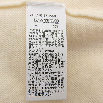 Excellent Condition 12-Gauge Wool Solid Turtleneck Knit Top Men's Ivory 48