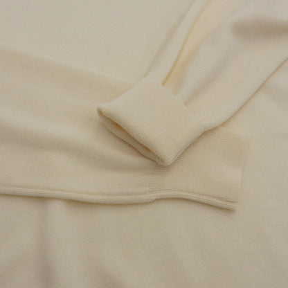 Excellent Condition 12-Gauge Wool Solid Turtleneck Knit Top Men's Ivory 48