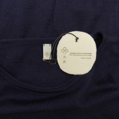 Like New ItoI NATSUME Wool-Cashmere Crew Neck Knit Top Women's Navy 1 09IT-WC0002 Tops 1 Women's