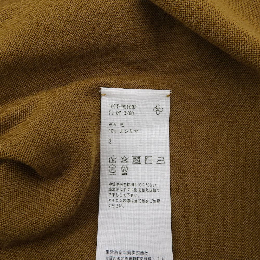 As new Itoiori SHURO Wool Cashmere Crew Neck Knit Cardigan Women's Brown Size 2 10IT-WC1003 Tops 2 Women's