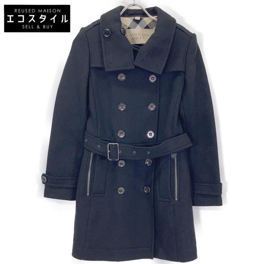 BURBERRY BRIT バーバリーブリット 3965631 ブラック ウール ダブルブレスト ピーコート コート