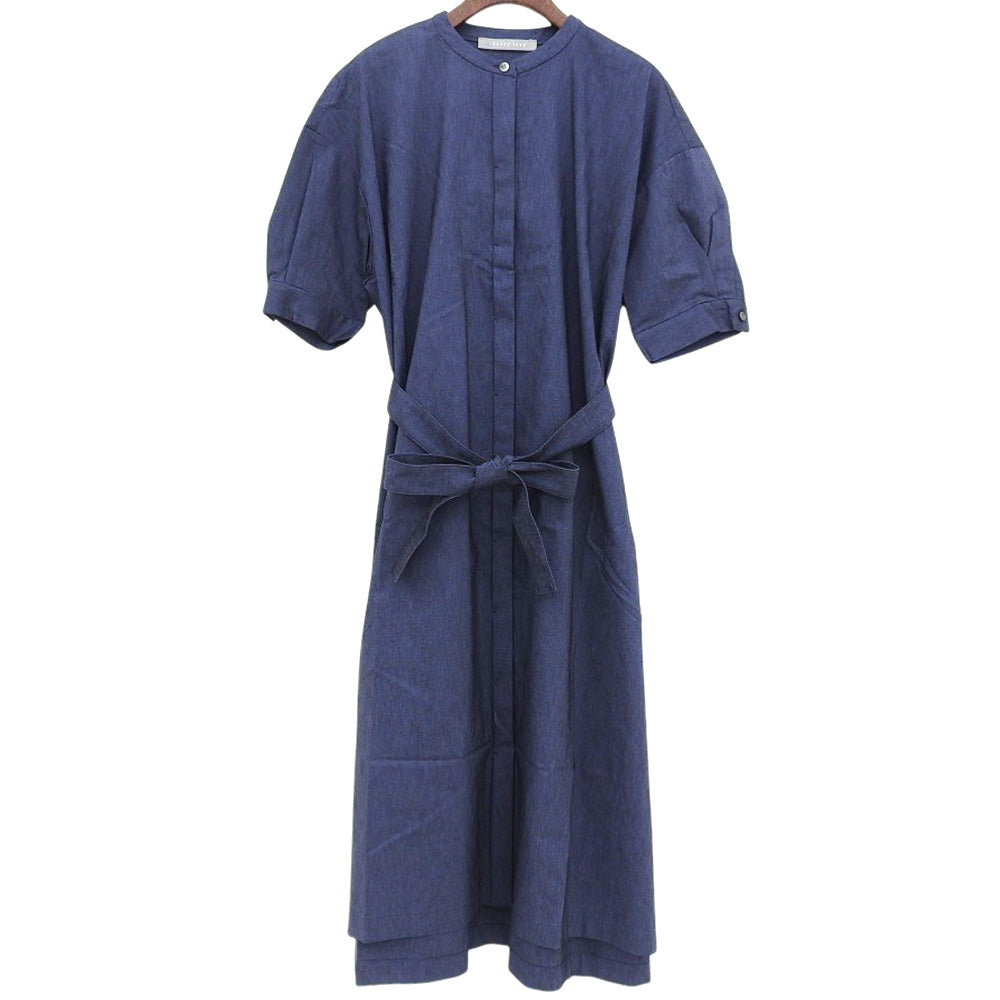 theory luxe MENORA CHAMBRAY.STRETCH Belted Dress Women's Navy 38 Dress
