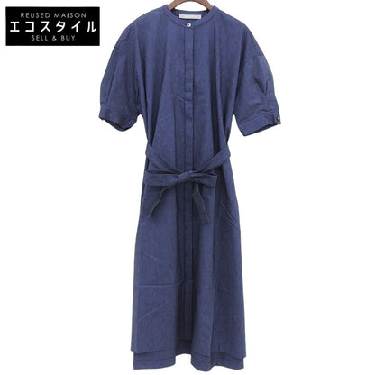 theory luxe MENORA CHAMBRAY.STRETCH Belted Dress Women's Navy 38 Dress