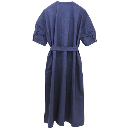 theory luxe MENORA CHAMBRAY.STRETCH Belted Dress Women's Navy 38 Dress