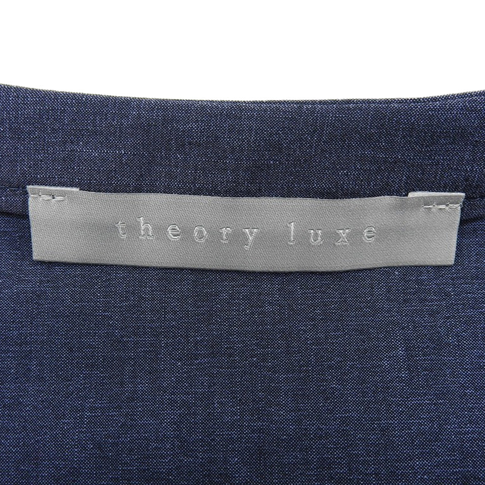 theory luxe MENORA CHAMBRAY.STRETCH Belted Dress Women's Navy 38 Dress