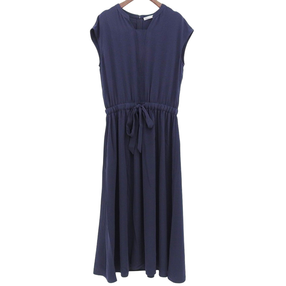 theory luxe Theory Luxe 几乎全新 HEBY HEAVY PEARL 抽绳连衣裙 女式 海军蓝 40 连衣裙