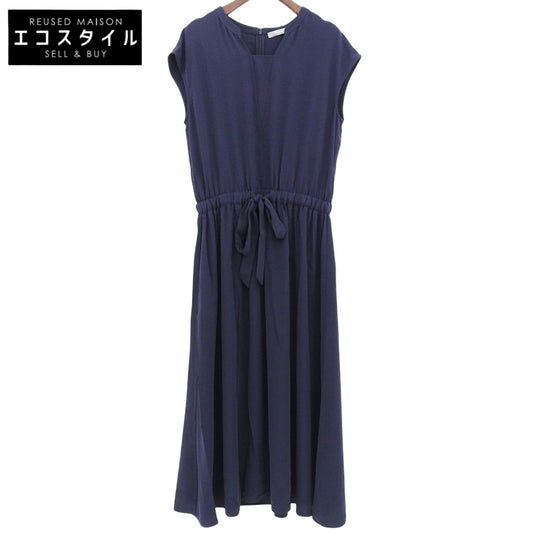 theory luxe Theory Luxe Like New HEBY HEAVY PEARL Drawstring Dress Women's Navy 40 Dress