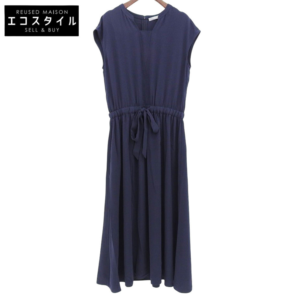 theory luxe Theory Luxe 几乎全新 HEBY HEAVY PEARL 抽绳连衣裙 女式 海军蓝 40 连衣裙