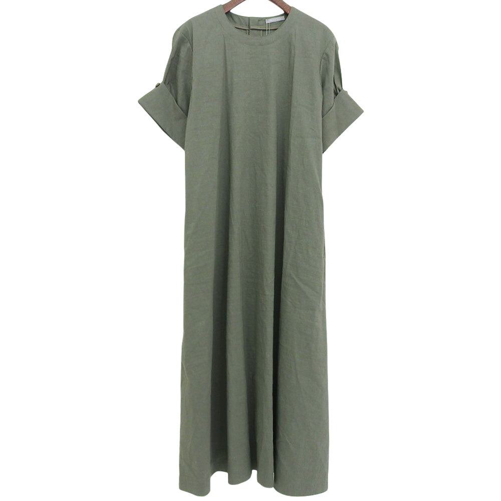 theory luxe Theory Luxe 未使用 APRI ECO CRUNCH WASH 短袖连衣裙 女士 卡其色 38 22SS 连衣裙