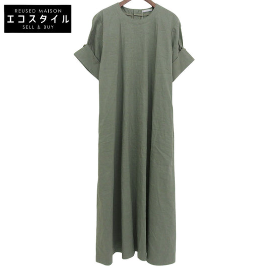theory luxe セオリーリュクス 未使用 APRI ECO CRUNCH WASH 半袖ワンピース レディース カーキ 38 22SS ワンピース