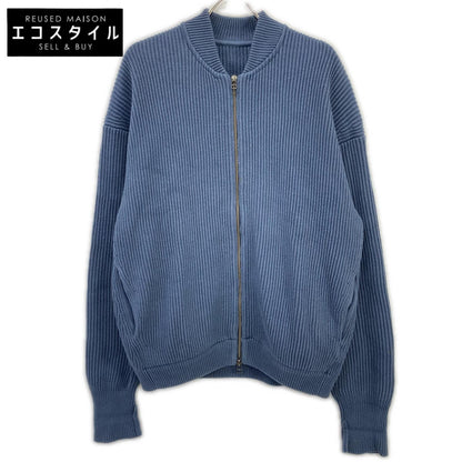1903-011 Blue rib stitch zip cardigan top 2 men's