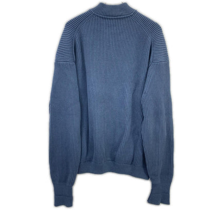 1903-011 Blue rib stitch zip cardigan top 2 men's