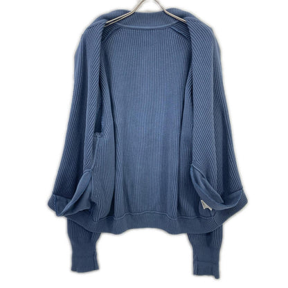 1903-011 Blue rib stitch zip cardigan top 2 men's