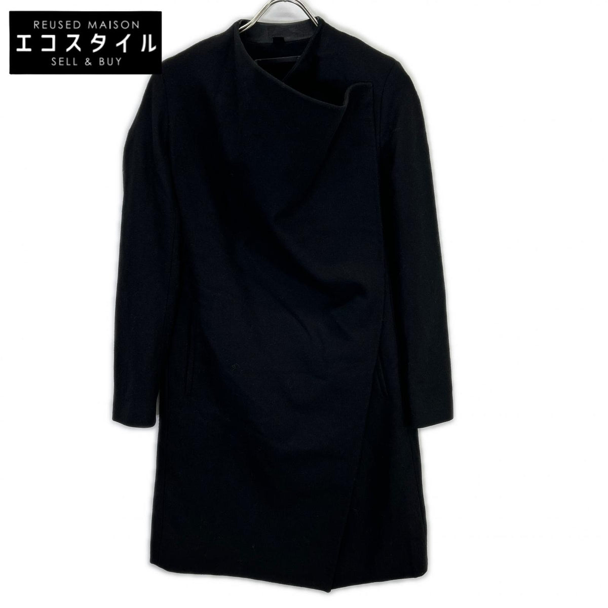 All Saints オールセインツ WO006J black wool ORA coat coat