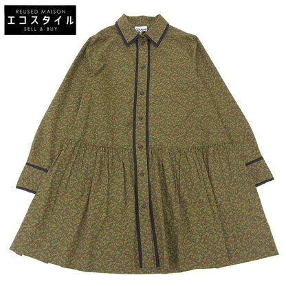 GANNI ガニー Printed Cotton Mini Shirt Dress シャツ ワンピース レディース グリーン系 36 64J10294 F8523 ワンピース
