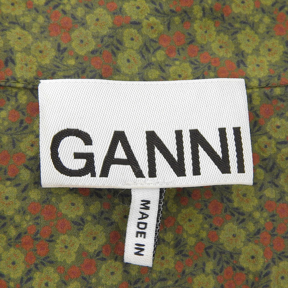 GANNI ガニー Printed Cotton Mini Shirt Dress シャツ ワンピース レディース グリーン系 36 64J10294 F8523 ワンピース