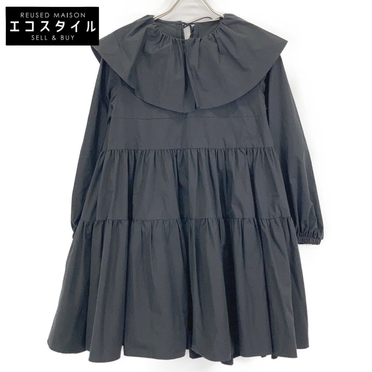 yori ヨリ ブラック YR2124-11AW 21AW フリルカラーティアード チュニック トップス