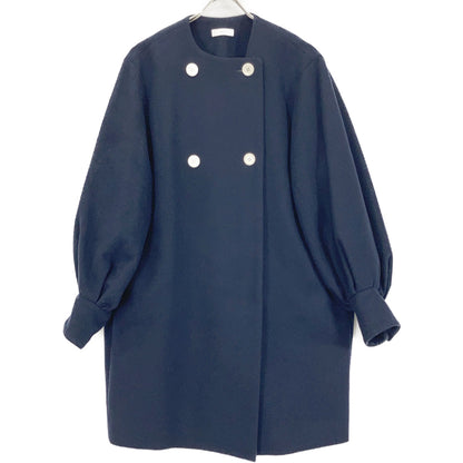 YR2125-113AW-4 Navy Double Puff Sleeve Coat Coat F Women's