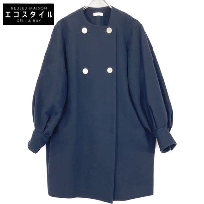 YR2125-113AW-4 Navy Double Puff Sleeve Coat Coat F Women's
