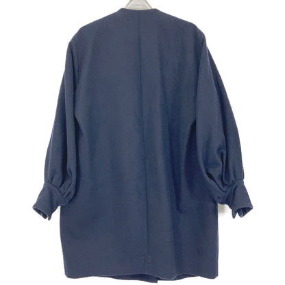 yori YR2125-113AW-4 Navy double puff-sleeve coat Coat