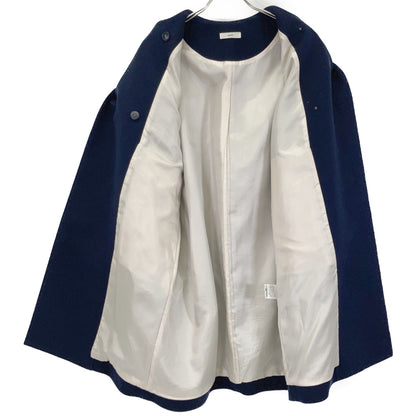 yori YR2125-113AW-4 Navy double puff-sleeve coat Coat