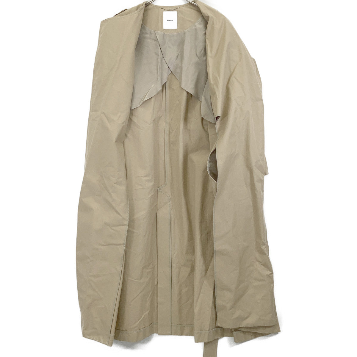 ebure エブール ベージュ 2910200016 ノーカラーートレンチコート コート