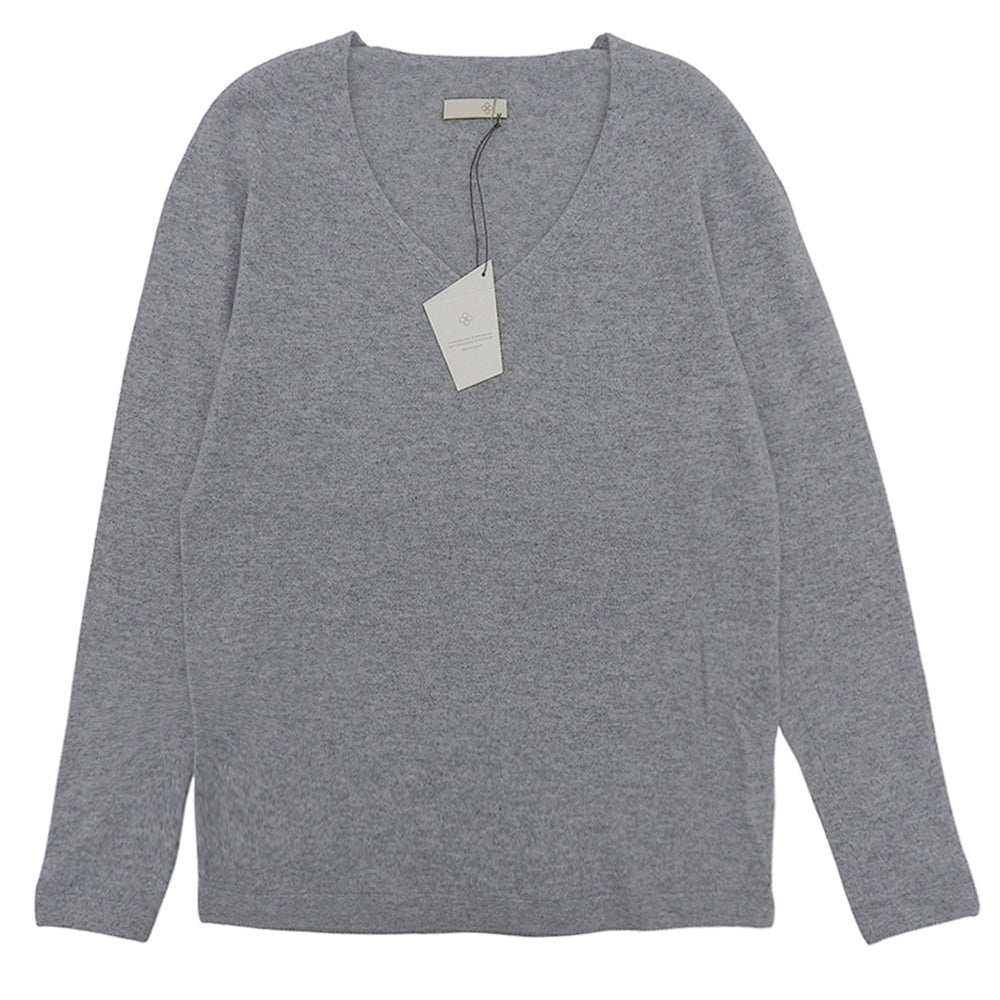 TOYOBOSHI Toyo Boshi Like New Itoiori KIDO 100% Cashmere V-Neck Knit Top Women's Gray 1 10IT-PC0011 Tops