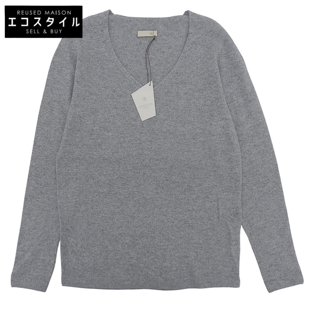 TOYOBOSHI Toyo Boshi Like New Itoiori KIDO 100% Cashmere V-Neck Knit Top Women's Gray 1 10IT-PC0011 Tops