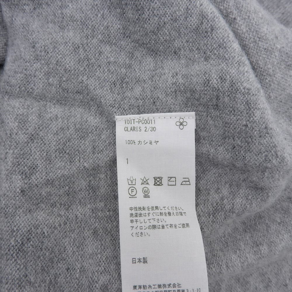 TOYOBOSHI Toyo Boshi Like New Itoiori KIDO 100% Cashmere V-Neck Knit Top Women's Gray 1 10IT-PC0011 Tops